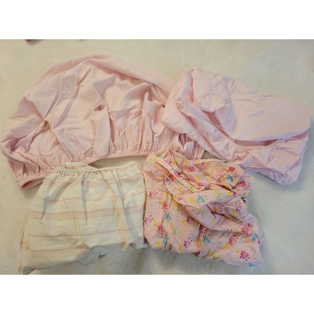 Bundle (4) Circo Pink Nursery Set: Changing Pad Covers & Toddler Fitted Sheets